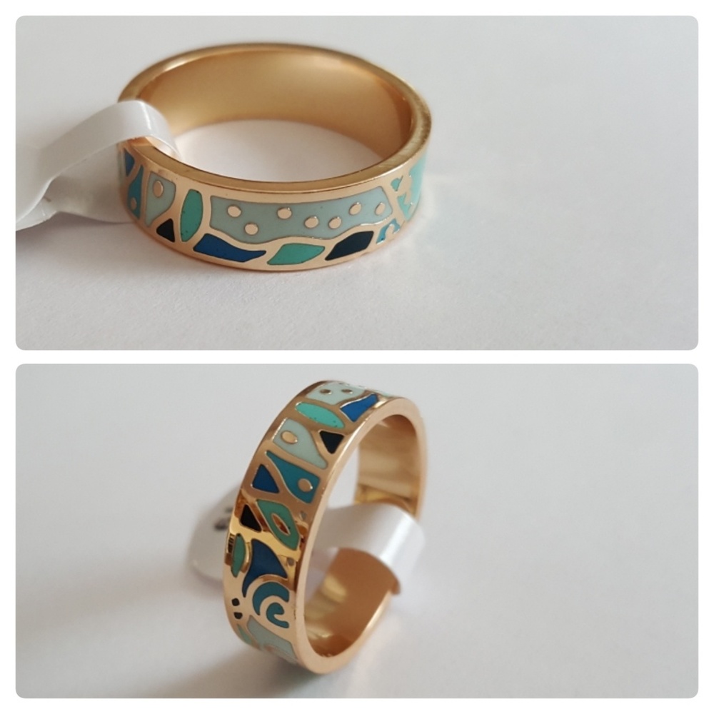 (LAST 1, SIZE 9) 5🌟 H.P💚4mm Wide RGP Enamel Ring - Picture 2 of 3