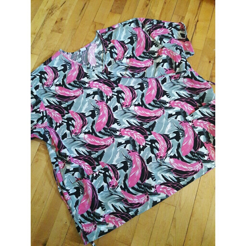 Plus Size Printed Scrub Top