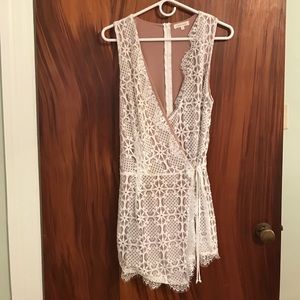 White Lace Vestique Romper