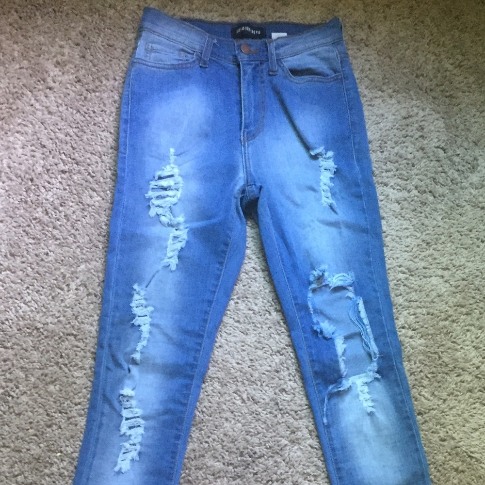 NEVER WORN Fashionova High Waisted Ripped Jeans - Picture 2 of 3
