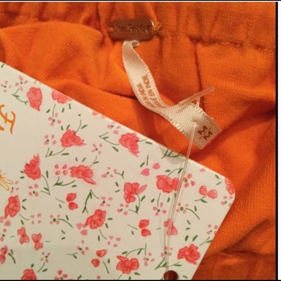 NEW FREE PEOPLE Medium Crop Tube Top Orange Stripe - Picture 5 of 8