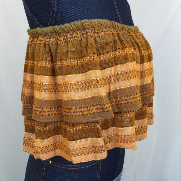 NEW FREE PEOPLE Medium Crop Tube Top Orange Stripe - Picture 6 of 8