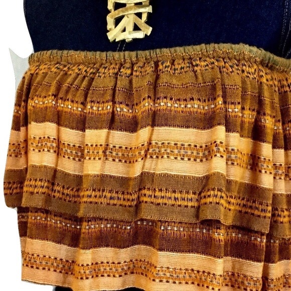 NEW FREE PEOPLE Medium Crop Tube Top Orange Stripe - Picture 7 of 8