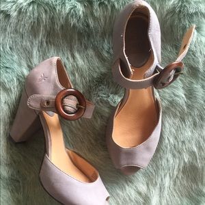 Frye Leather Peep Toe Heels