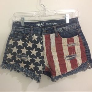High-waisted Mossimo American Flag Jean Shorts