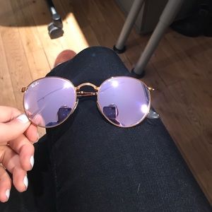 Ray ban purple round mirrored sunglasses