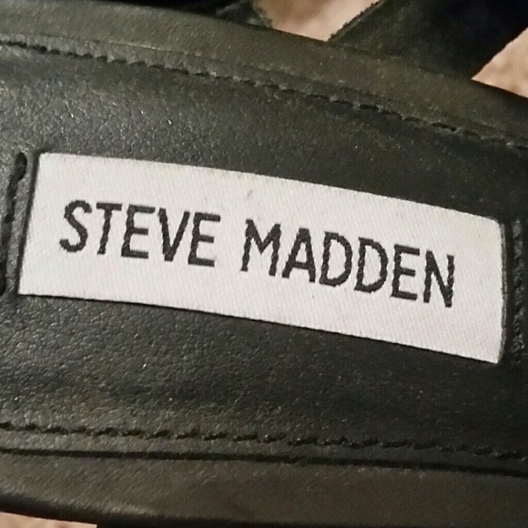 Steve Madden Strapped Leather Wedges - Picture 4 of 5