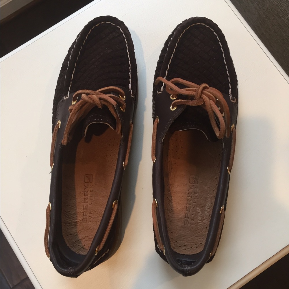 NEW Sperry Woven Suede boat shoe- Brown- Size 7.5 - Picture 2 of 4