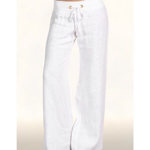 Lilly Pulitzer White Linen Beach Pant