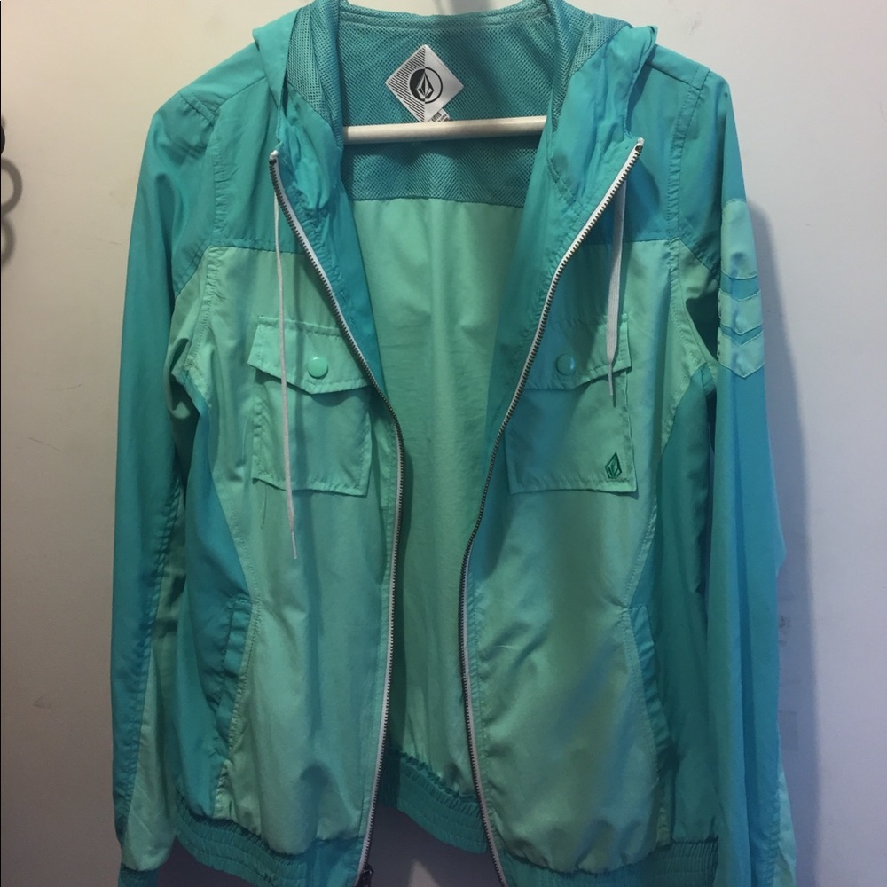 Green Volcom zip up jacket