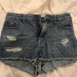 BDG high rise cheeky jean shorts