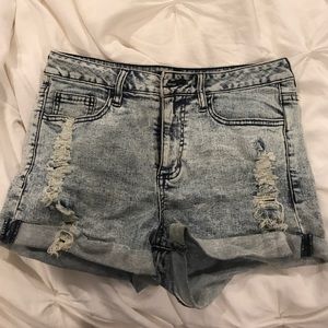 High rise jean shorts