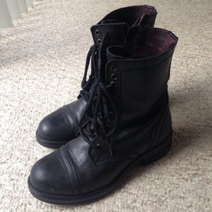 Steve Madden black combat boots
