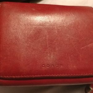 RED SMALL COACH Billfold wallet