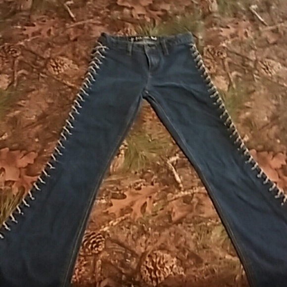 lace up leg jeans