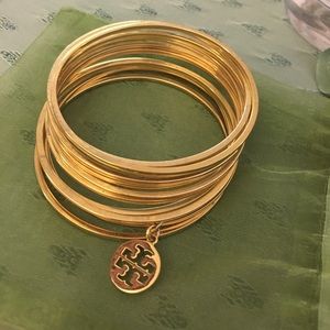 Gold Tory Burch bangles