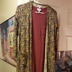 XS Sarah long cardigan by lularoe Floral