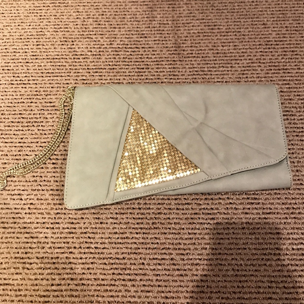 Gold and grey clutch