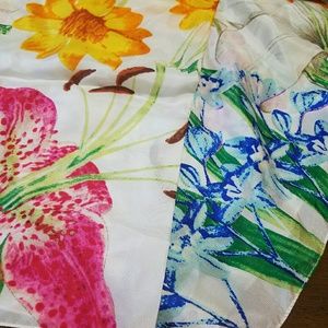 NWT Echo Silk Multi Color Floral Scarf