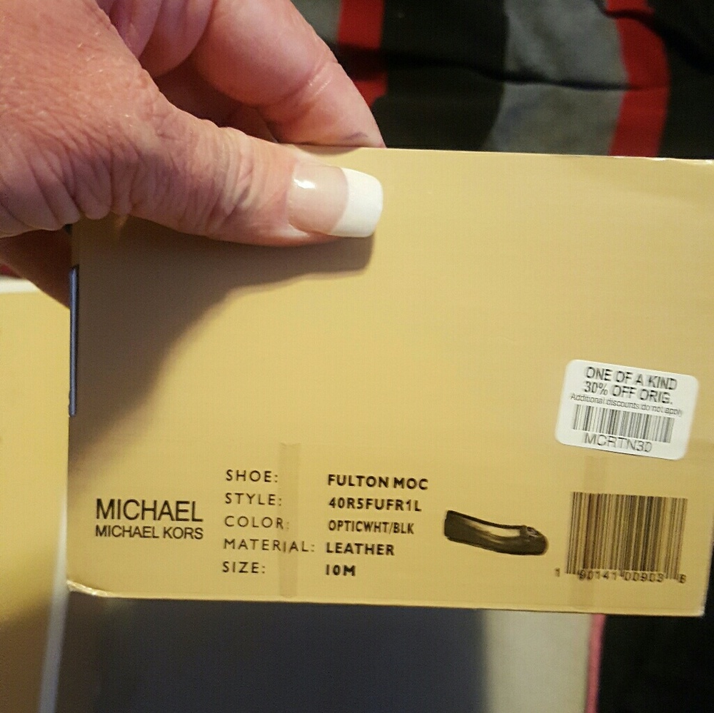 Black and white Michael kor flats