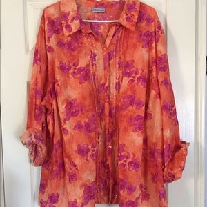 Button down floral blouse