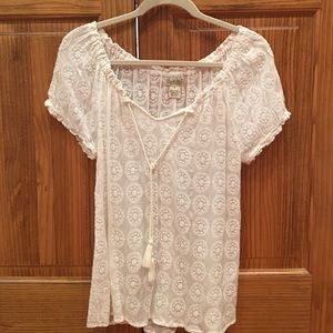 Lucky Brand cream top Sz M