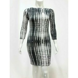 Auditions Women’s Black and White Print Plus Size Dress