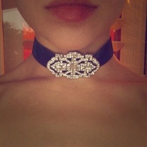 Nordstrom Deep Blue Velvet Choker