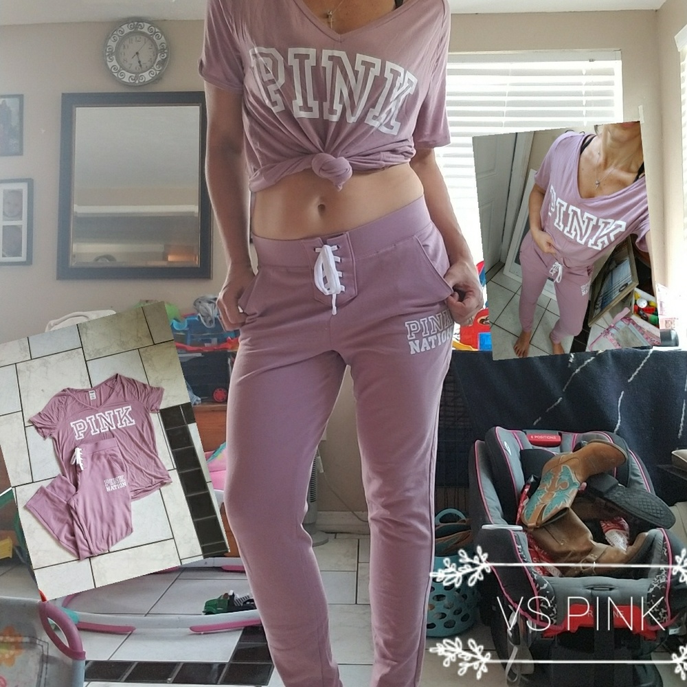 LN, vs pink begonia lace up set
