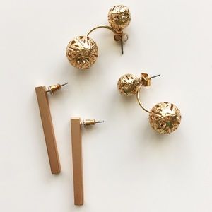 Gold Earrings Set