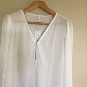 NWT face n face XXL white sheer blouse
