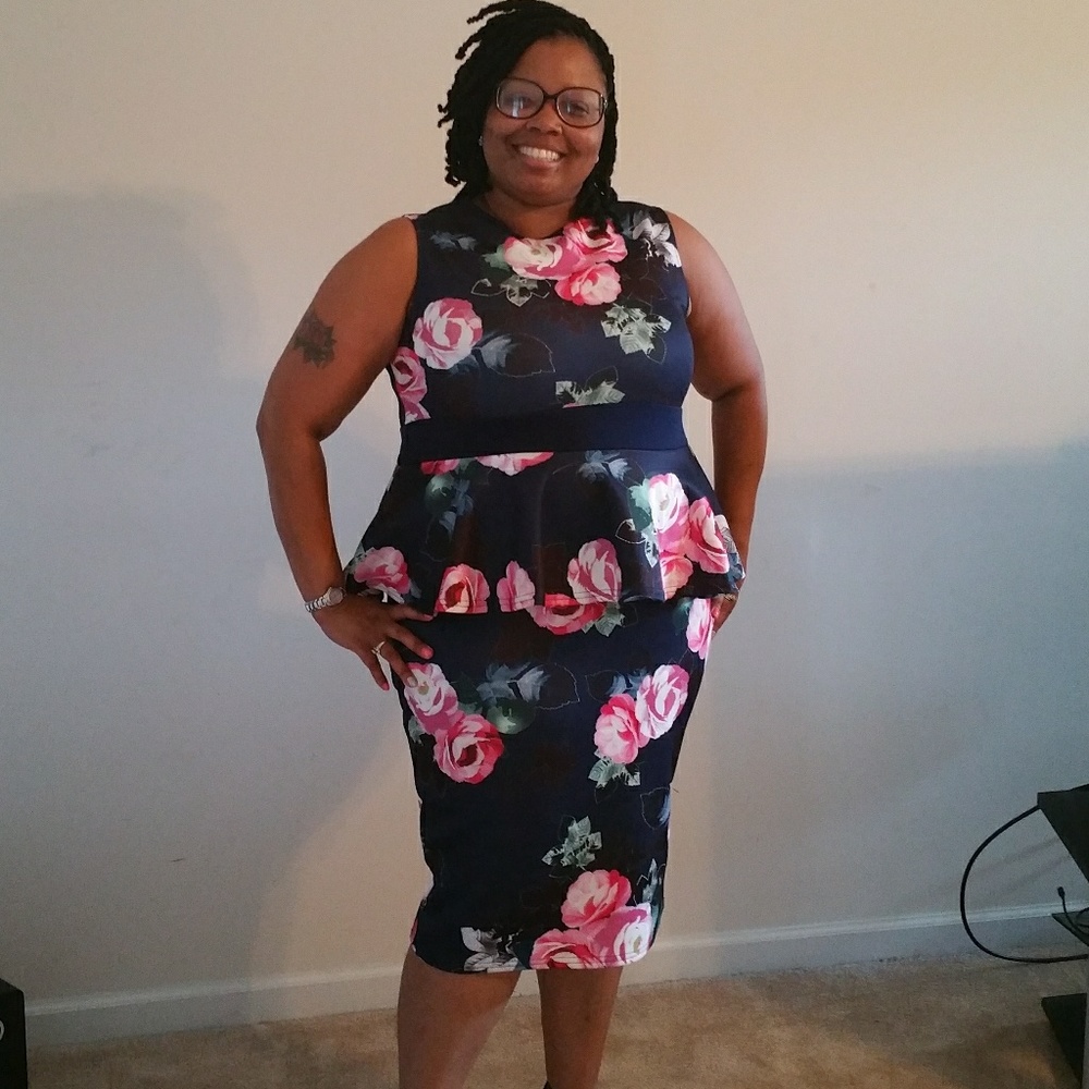 Floral peplum dress