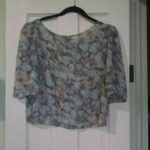 Photoreal floral cropped top from American Apparel