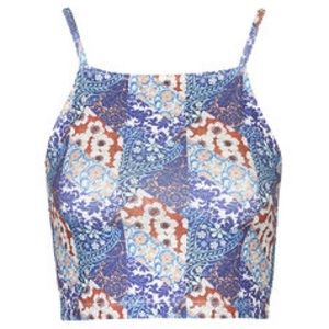 Topshop Petite Floral Print Crop Top