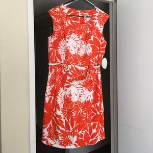 Floral party dress with belt