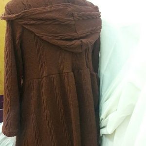 Classy Brown Hooded Sweater