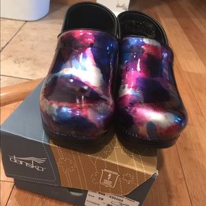 Dansko watercolor clogs
