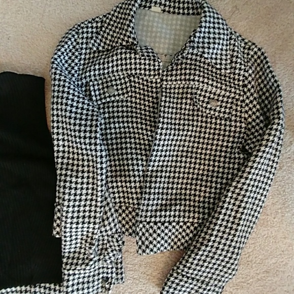 Houndstooth print tank top dress with jacket ** - Picture 2 of 3