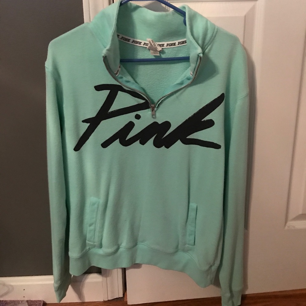 Pink quarter zip sweater