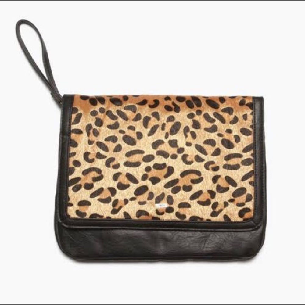 NWT Obey leopard/black iPad, tablet, large clutch