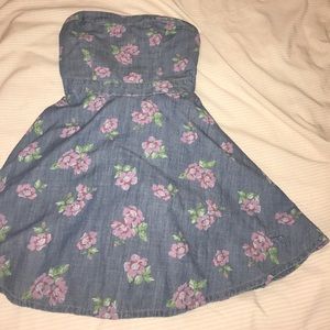 Abercrombie Kids Strapless Denim Floral Dress!