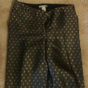 Black, yellow and gray Jacquard pants