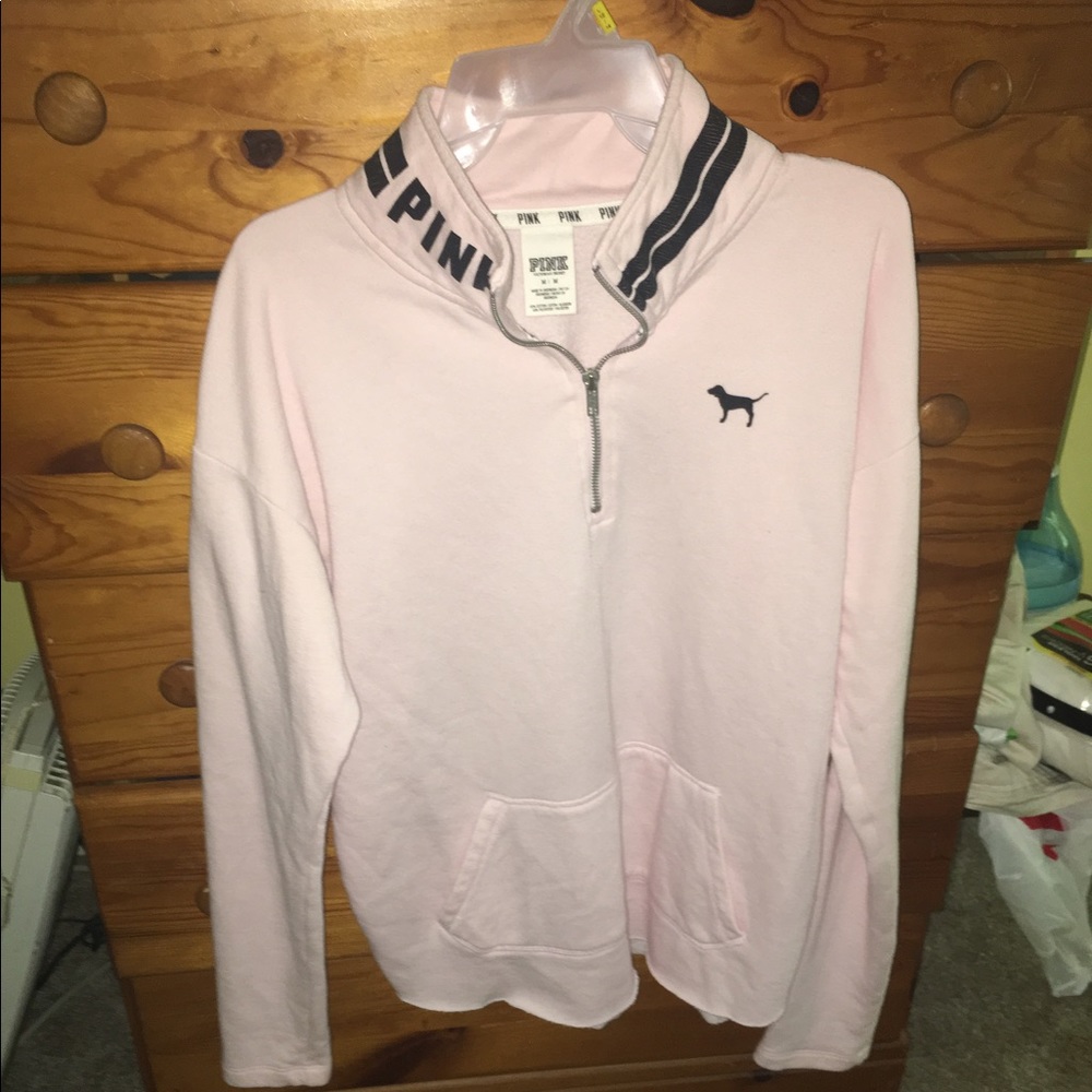 NWOT Oversized Half Zip Sweatshirt Pink