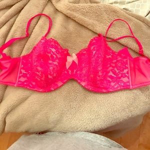 Pink lace bra