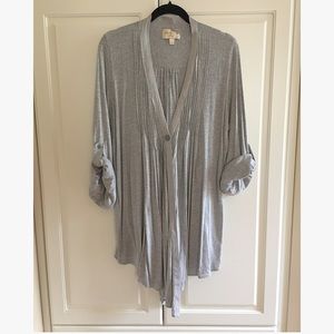 Elizabeth & James Gray Tokyo Pleated Tunic Top