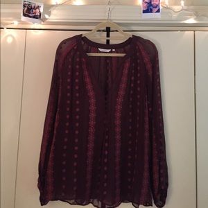 Sheer Anthropologie Blouse
