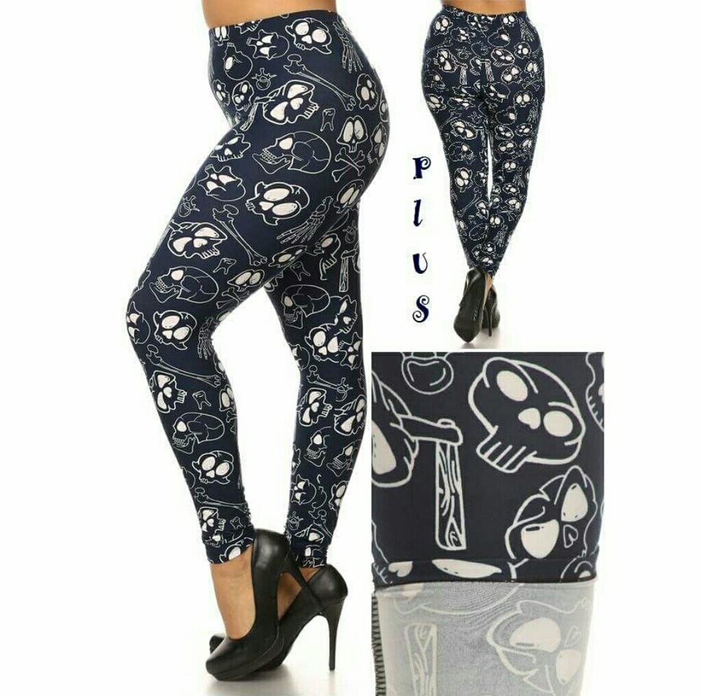 *LAST ONE* Navy Skull Plus Leggings
