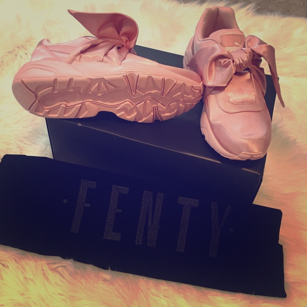 Rihanna X Puma pink bow sneakers