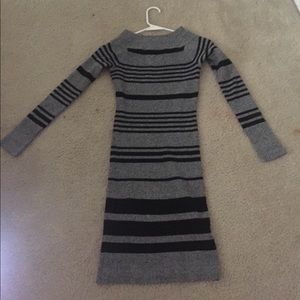 Black and grey fitted dress