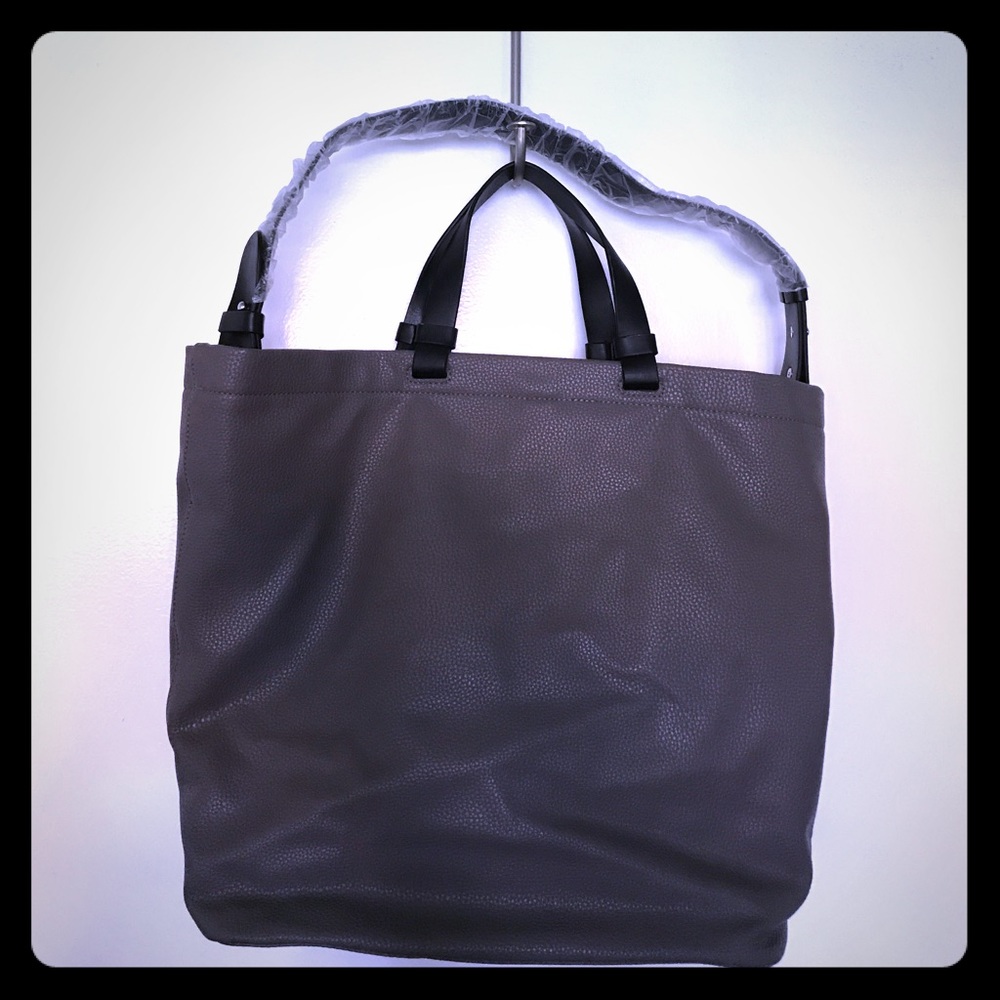 Urban Outfitters Grey Leather Tote Bag